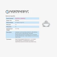 I Said Yes (H-I / I1) Womens 1 CT. T.W. Lab Grown White Diamond Sterling Silver Round Side Stone Halo Bridal Set