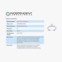 I Said Yes (H-I / Si2-I1) Womens 1/2 CT. Lab Grown White Diamond Sterling Silver Pear Solitaire Engagement Ring