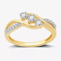 Love Lives Forever 1/3 CT.T.W. Natural Diamond 10K Gold 3-Stone Promise Ring