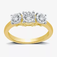 Love Lives Forever Round 1/2 CT.T.W. Natural Diamond 3-Stone Engagement Ring in 10K or 14K Gold