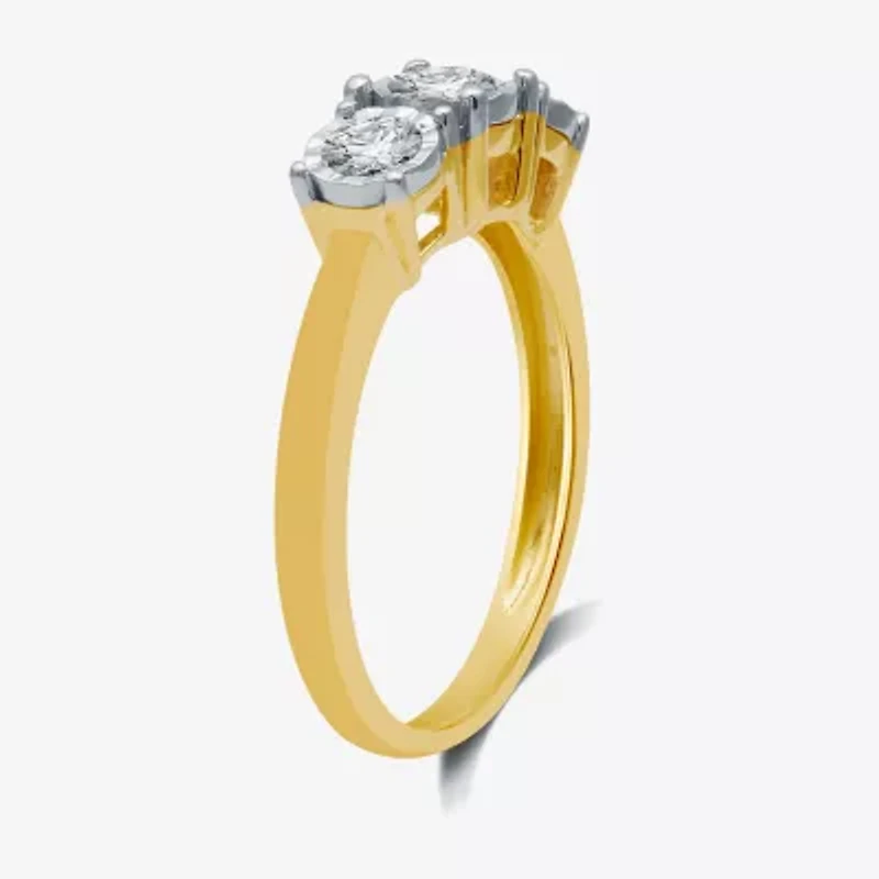 Love Lives Forever Round 1/2 CT.T.W. Natural Diamond 3-Stone Engagement Ring in 10K or 14K Gold
