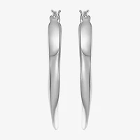 Womens Sterling Silver 31.5mm Round Hoop Earrings