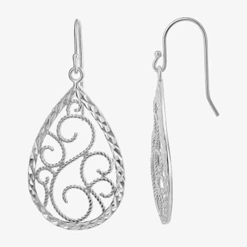 Womens Sterling Silver Drop Earrings
