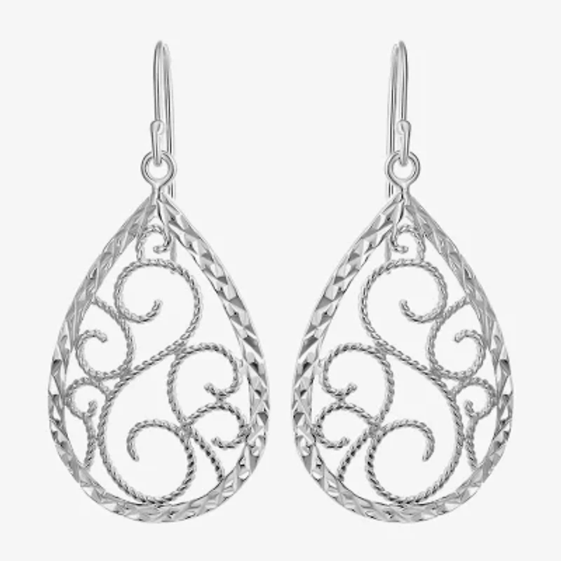 Womens Sterling Silver Drop Earrings