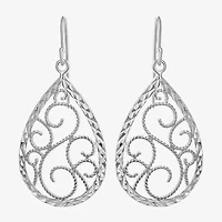 Womens Sterling Silver Drop Earrings