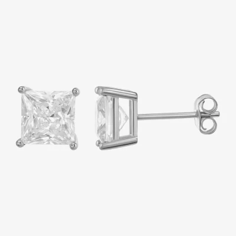 Womens Cubic Zirconia Sterling Silver Round Pair Earring Set