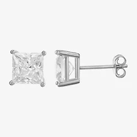 Womens Cubic Zirconia Sterling Silver Round Pair Earring Set