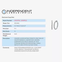 (H-I / I1) Womens 1/4 CT. T.W. Lab Grown Diamond Sterling Silver 24.9mm Hoop Earrings