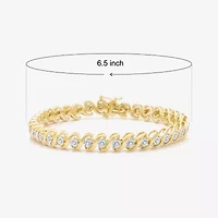 Womens 1/2 CT. T.W. Natural White Diamond 14K Gold Over Silver 7.5 Inch Tennis Bracelet