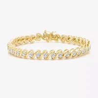 Womens 1/2 CT. T.W. Natural White Diamond 14K Gold Over Silver 7.5 Inch Tennis Bracelet