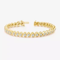Womens 1/2 CT. T.W. Natural White Diamond 14K Gold Over Silver 7.5 Inch Tennis Bracelet