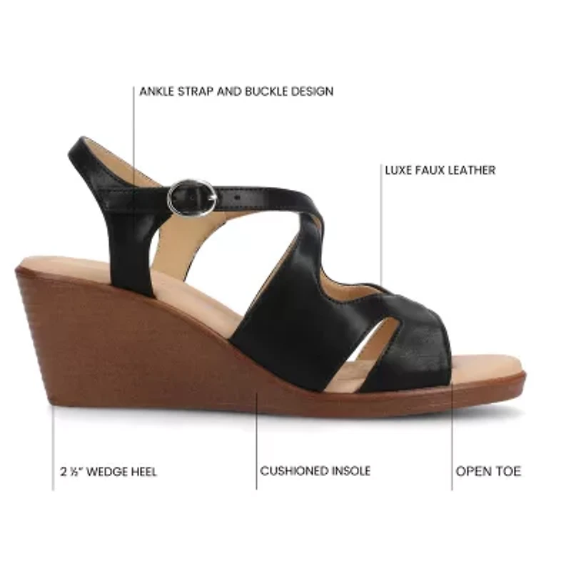 Journee Collection Cloudsteppers Womens Kedzieii Wedge Sandals