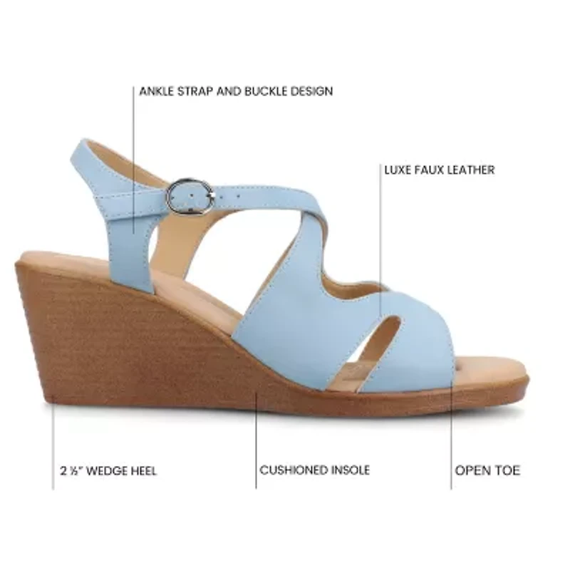 Journee Collection Womens Kedzieii Wedge Sandals