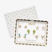 Mixit Womens Multi Color Glass Star Hypoallergenic 5 Pair Earring Set