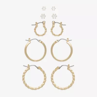 Mixit Womens Cubic Zirconia Hypoallergenic 5 Pair Earring Set