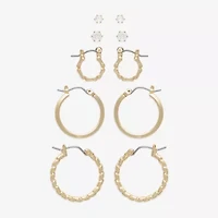Mixit Womens Cubic Zirconia Hypoallergenic 5 Pair Earring Set