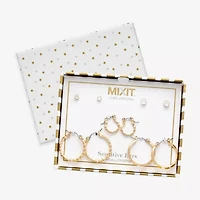 Mixit Womens Cubic Zirconia Hypoallergenic 5 Pair Earring Set