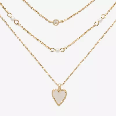 Mixit Womens Cubic Zirconia Heart Hypoallergenic 3-pc. Necklace Set