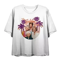 Golden Girls Cropped Tee Womens Crew Neck Short Sleeve Loose Fit Juniors Graphic T-Shirt