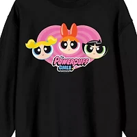 Womens Juniors Crew Neck Long Sleeve Powerpuff Girls Sweatshirt