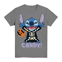 Disney Collection Little & Big Kid Boys Crew Neck Short Sleeve Regular Fit Lilo Stitch Graphic T-Shirt