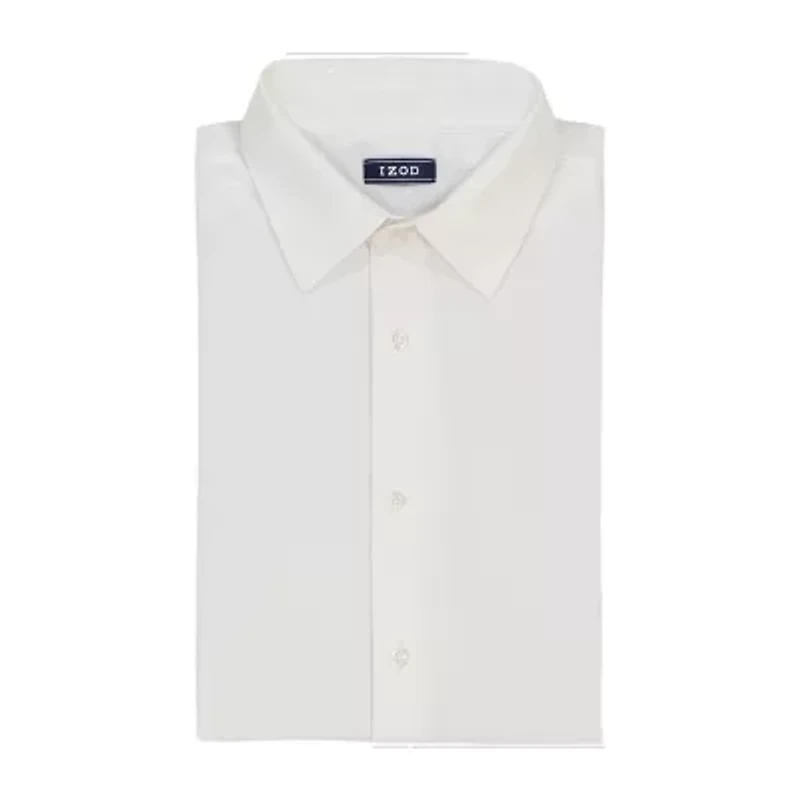 IZOD Traveler Mens Slim Fit Easy Care Wrinkle Free Long Sleeve Dress Shirt