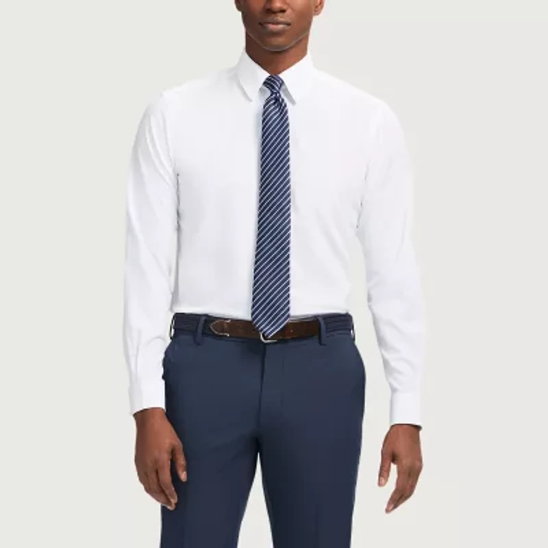 IZOD Traveler Mens Slim Fit Easy Care Wrinkle Free Long Sleeve Dress Shirt