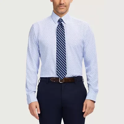 IZOD Traveler Mens Slim Fit Easy Care Wrinkle Free Long Sleeve Dress Shirt