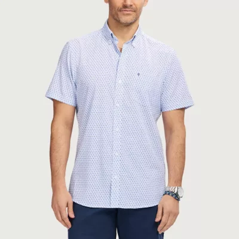 IZOD Breeze Mens Short Sleeve Athletic Fit Button-Down Shirt