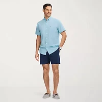 IZOD Breeze Mens Short Sleeve Athletic Fit Button-Down Shirt