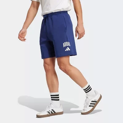 adidas Fleece Mens 7" Mid Rise Workout Shorts