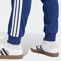 adidas 3 Stripe Mens Cuffed Mid Rise Regular Fit Fleece Active Jogger Pant