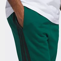 adidas 3 Stripe Mens Cuffed Mid Rise Regular Fit Fleece Active Jogger Pant