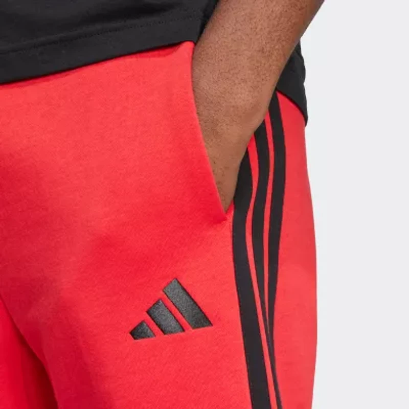 adidas Fleece Mens 9" Mid Rise Workout Shorts