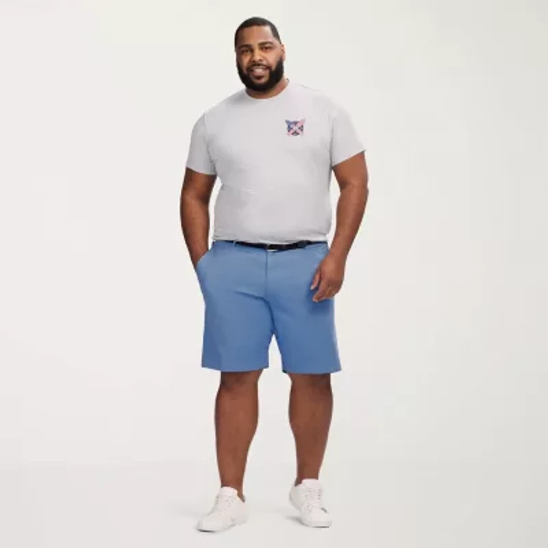 IZOD Saltwater Twill Mens 9 1/2" Big and Tall Stretch Fabric Chino Short