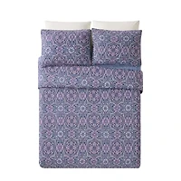 Modern Heirloom Lavender Florals Reversible Quilt Set