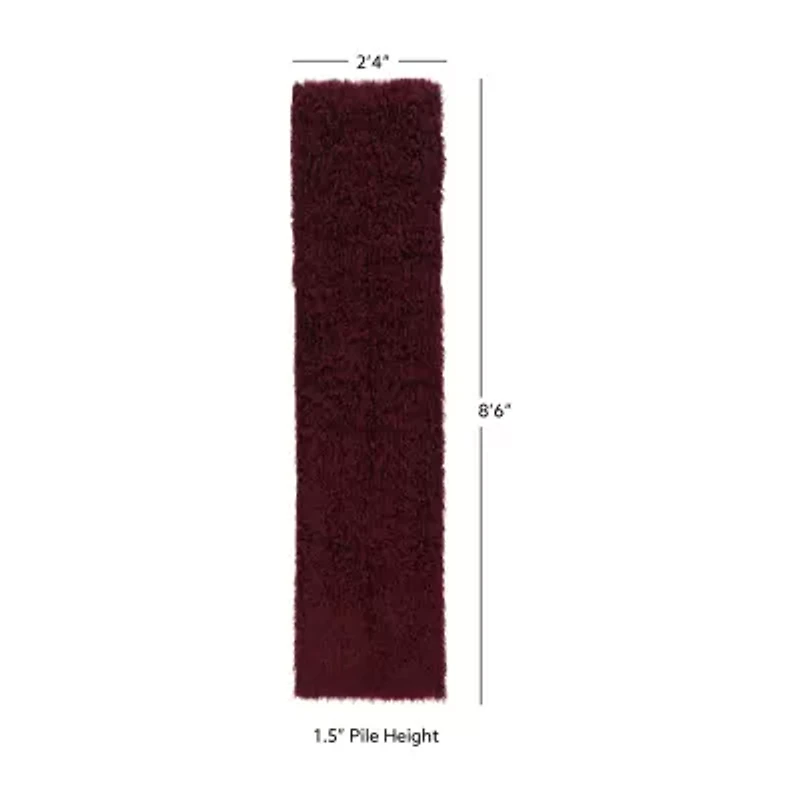 Linon Flokati Solid Woven Rectangular Runner
