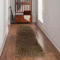 Linon Flokati Solid Woven Rectangular Runner