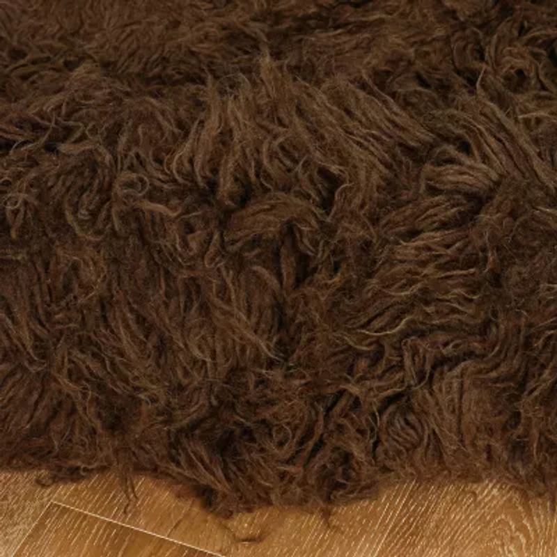 Linon Flokati Solid Woven Rectangular Runner