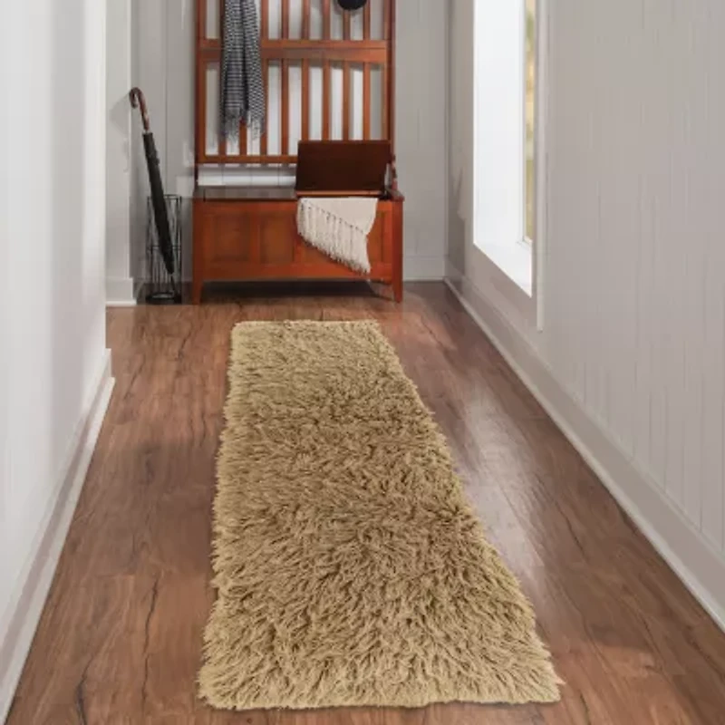 Linon Flokati Solid Woven Rectangular Runner