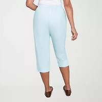 Alfred Dunner Womens Stretch Fabric Straight Capri Pant