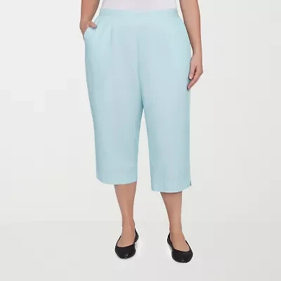 Alfred Dunner St Thomas Womens Stretch Fabric Straight Plus Capri Pant
