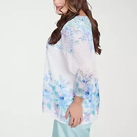 Alfred Dunner St Thomas Womens Plus Crew Neck 3/4 Sleeve T-Shirt
