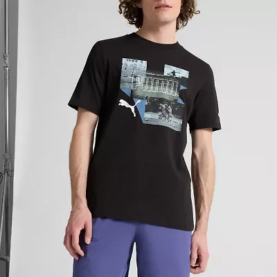 PUMA Mens Crew Neck Short Sleeve Regular Fit Graphic T-Shirt