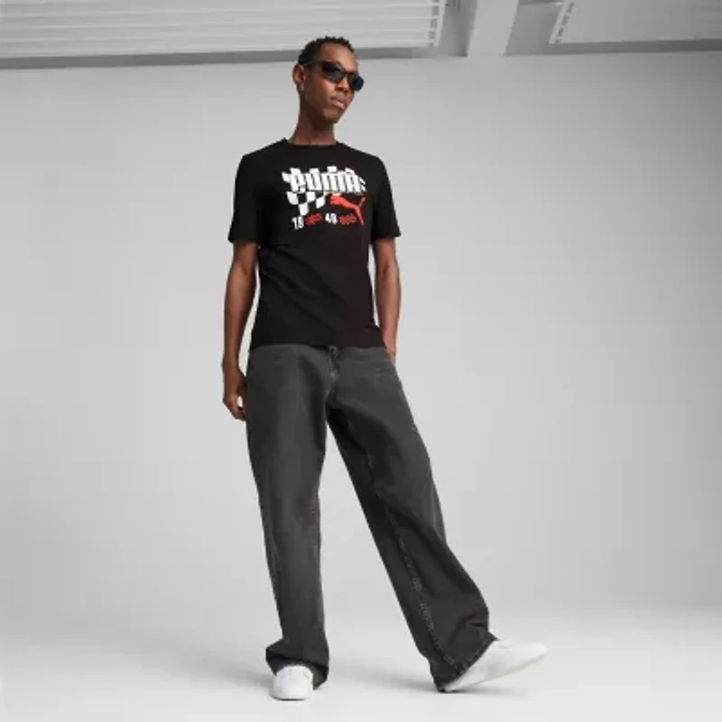 PUMA Mens Crew Neck Short Sleeve Regular Fit Graphic T-Shirt