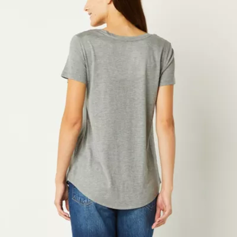 a.n.a Womens Scoop Neck Short Sleeve Tall T-Shirt