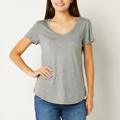 a.n.a Womens Scoop Neck Short Sleeve Tall T-Shirt