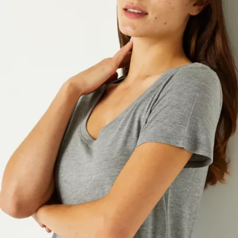 a.n.a Womens Scoop Neck Short Sleeve Tall T-Shirt