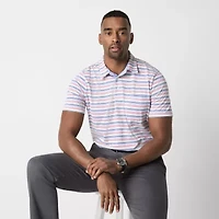 St. John's Bay Striped Sueded Jersey Mens Classic Fit Short Sleeve Polo Shirt