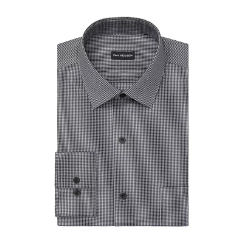 Van Heusen Mens Regular Fit Stretch Fabric Wrinkle Free Long Sleeve Dress Shirt